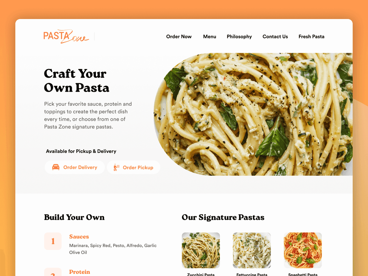 Pasta Zone Website